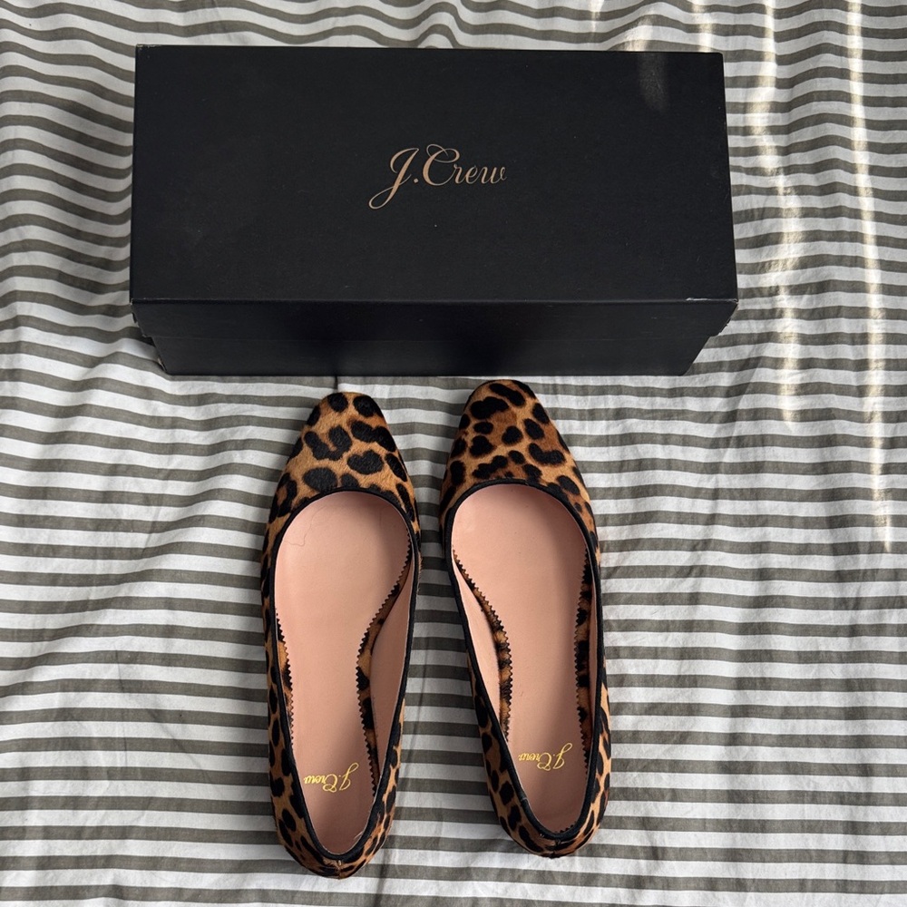 J. Crew Leopard Print Ballet Flats in Brown and Black